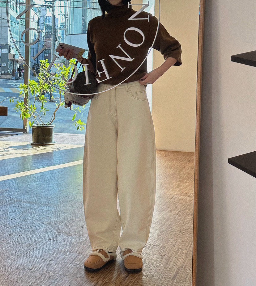 HAWK東大門實拍女士新款熱賣真品時尚人氣24秋夏職業牛仔褲Le Ahicon牛仔褲圖色2
