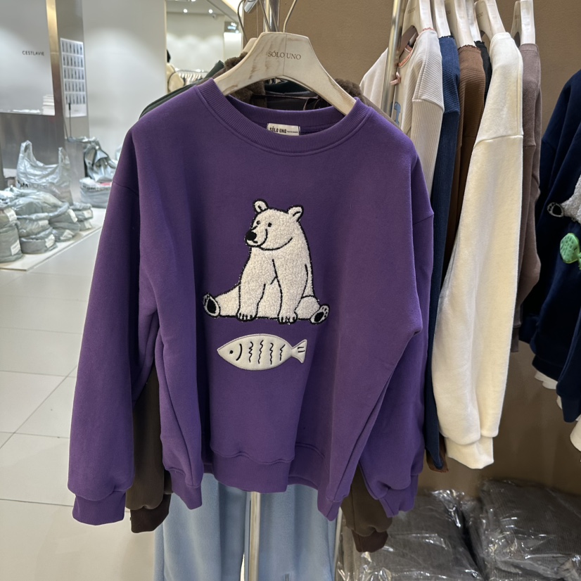 SOLOUNO東大門實拍女裝新款職業24秋夏人氣推薦真品衛衣拉絨URBANE-P衛衣圖色3