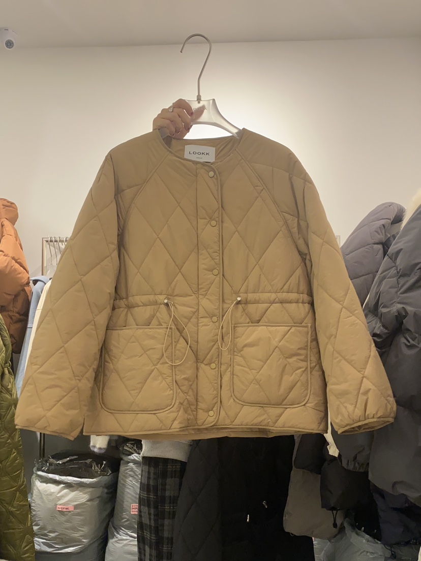 LOOKK韓國代購女裝新品時尚人氣24秋夏休閑推薦短款棉服絎縫LOOKK短款棉服圖色2