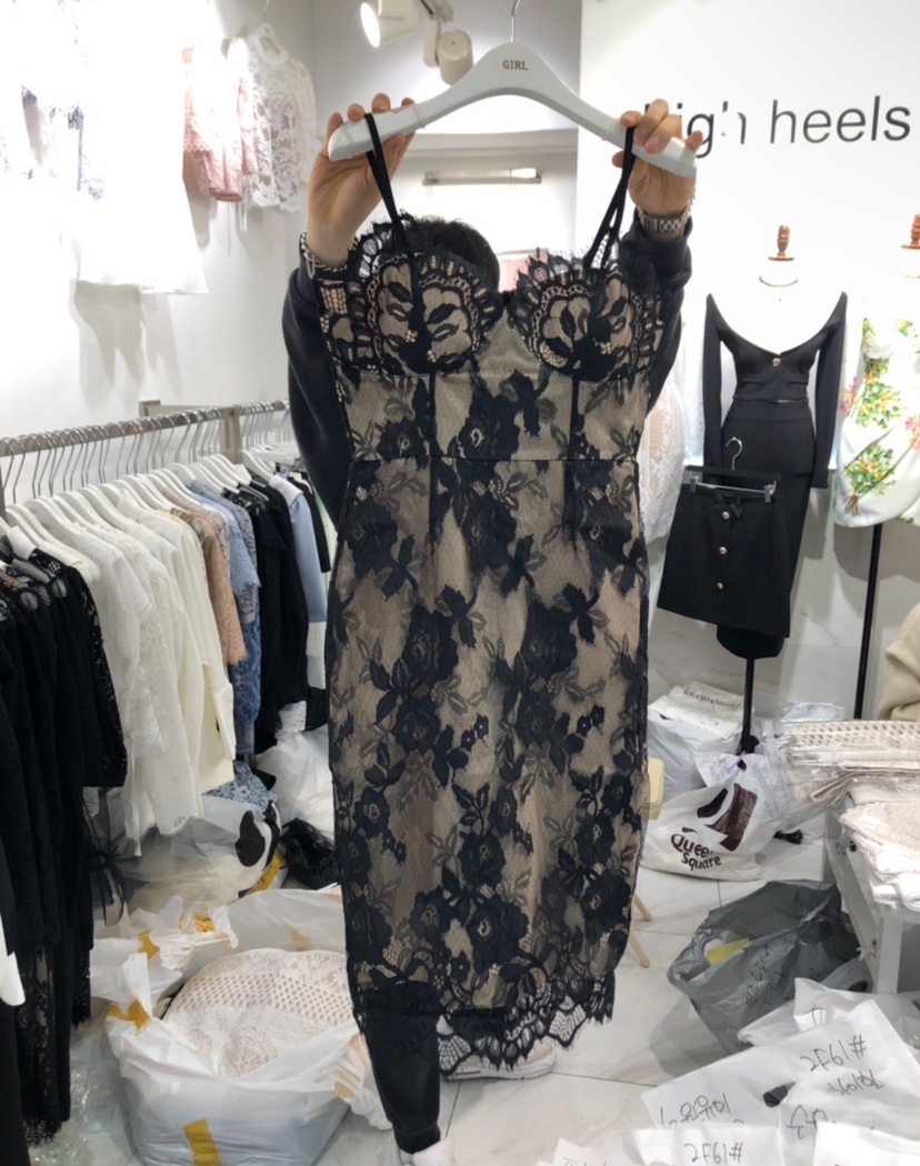 high heels東大門實拍女士新款熱賣時尚真品休閑連衣裙蕾絲HIGH HEELS連衣裙圖色2