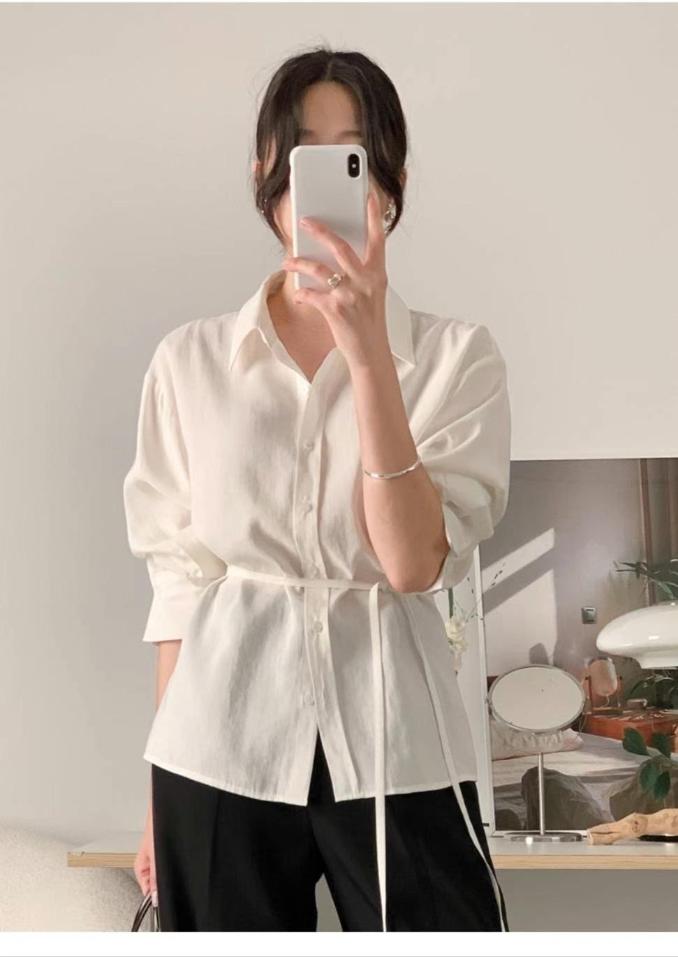 MERCY直郵韓國代購女裝新品推薦職業時尚人氣熱賣襯衫蕾絲衫MERCY襯衫/蕾絲衫圖色2