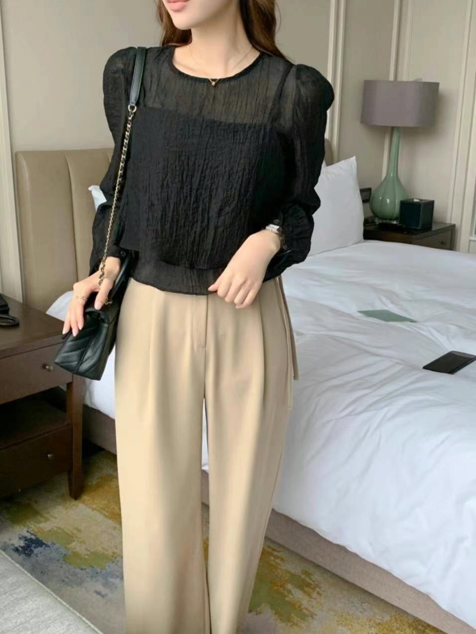 MERCY韓國直郵東大門代購女裝新品時尚職業真品熱賣套裝雙層MERCY套裝圖色3