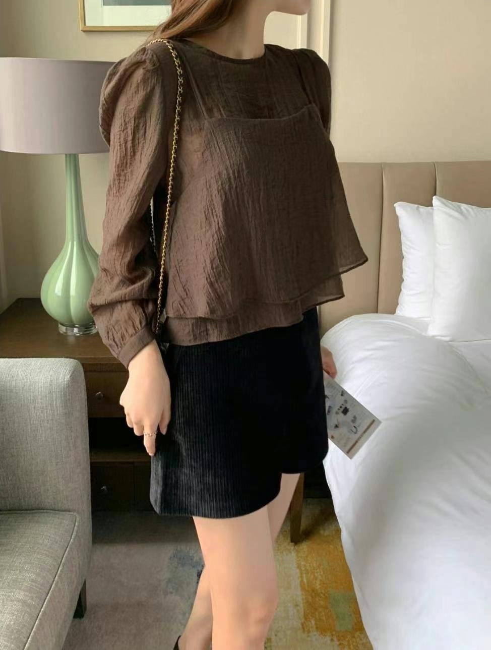 MERCY韓國直郵東大門代購女裝新品時尚職業真品熱賣套裝雙層MERCY套裝圖色4