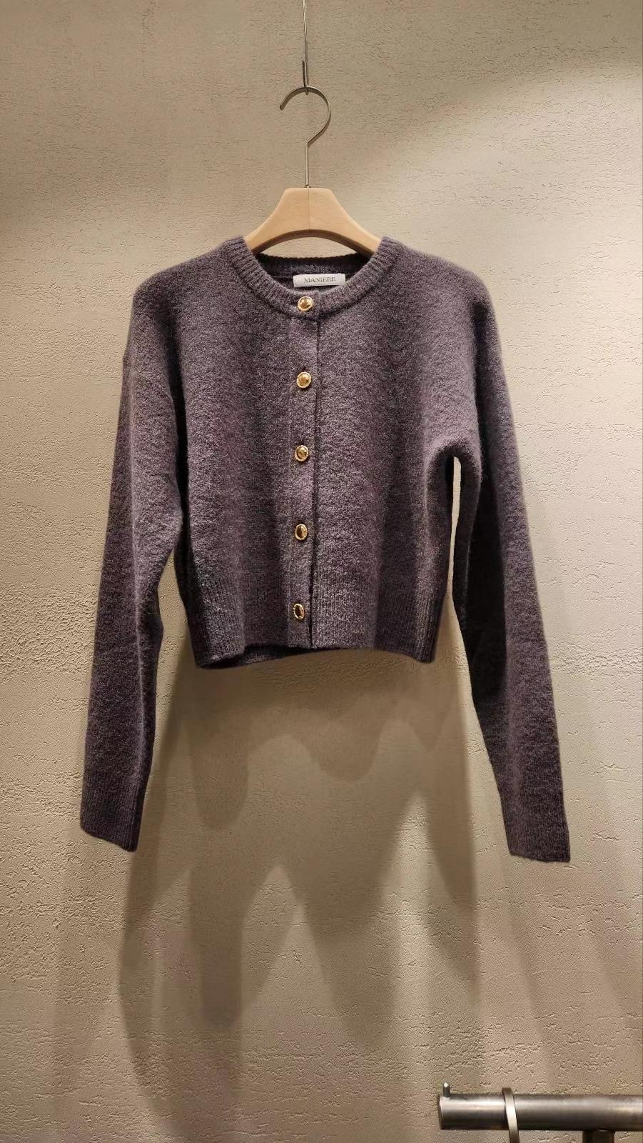 MANIERE韓國直郵女裝新款24秋冬時尚推薦真品針織衫羊駝毛開衫THEMAIN針織衫圖色3
