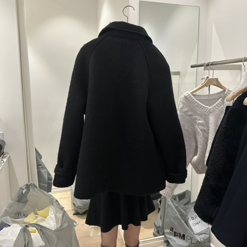 riette韓國直郵東大門代購女裝新款人氣推薦熱賣中長款大衣VEGETABLE中長款大衣