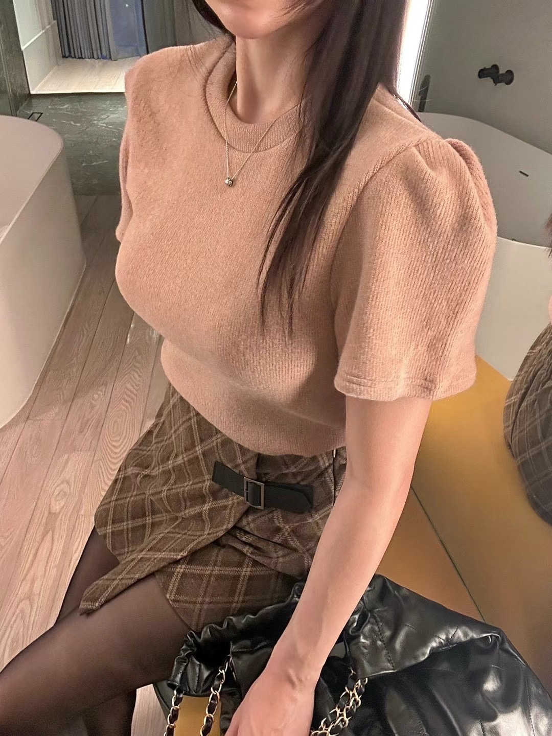 BLACK LINE韓國直郵東大門實拍女裝新品職業真品休閑T恤柔軟BLACK LINET恤