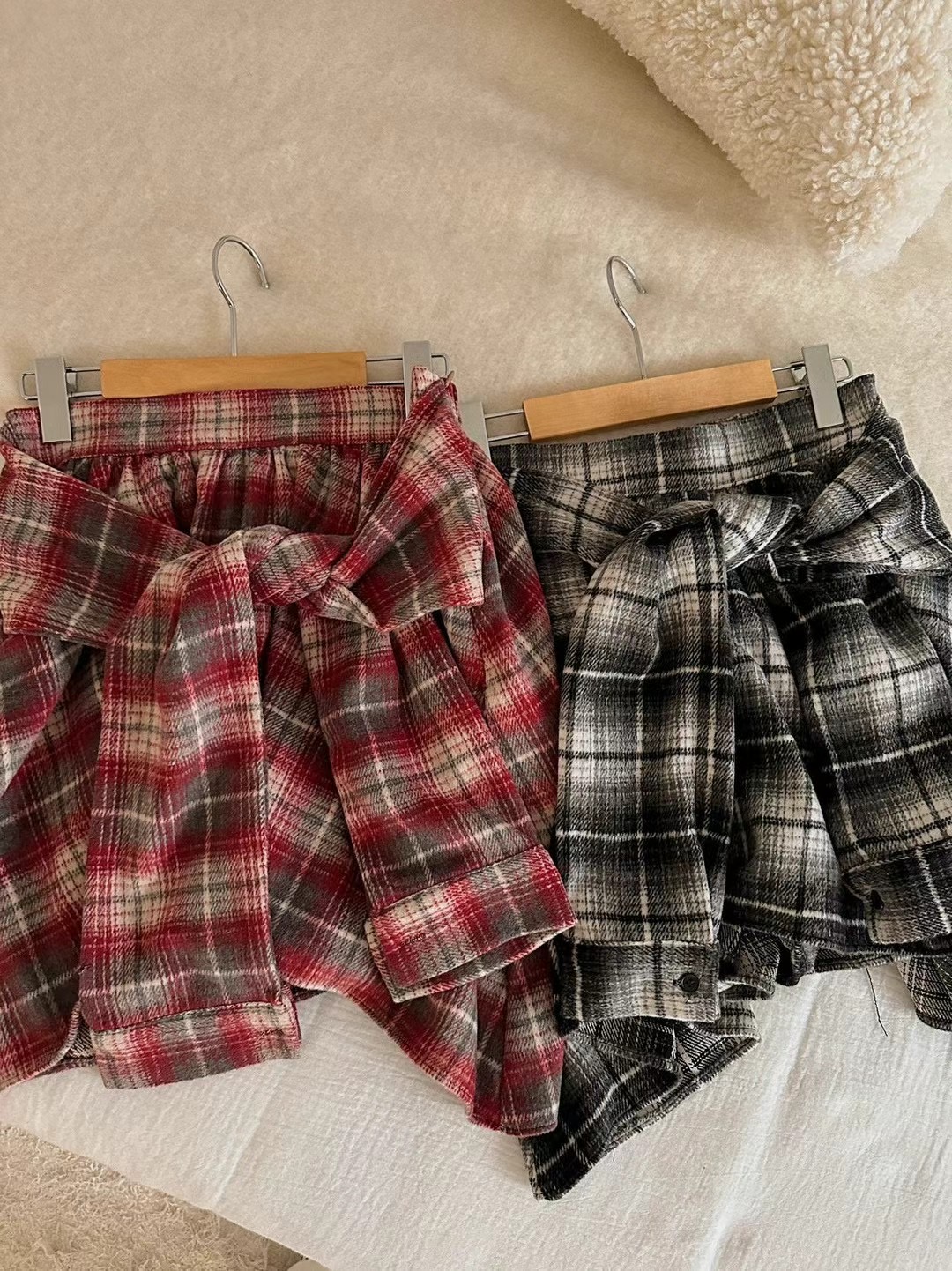 BLACK LINE韓國直郵女裝新品時尚熱賣休閑真品24秋冬裙褲格紋BLACK LINE裙褲