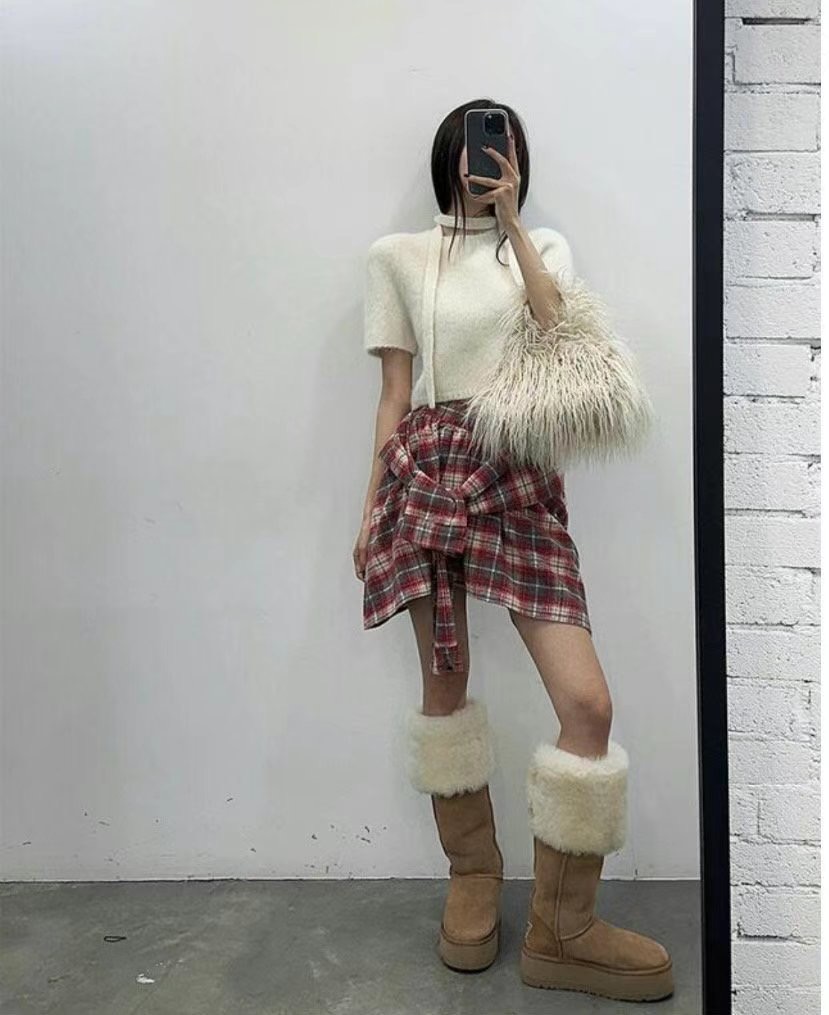 BLACK LINE韓國直郵女裝新品時尚熱賣休閑真品24秋冬裙褲格紋BLACK LINE裙褲