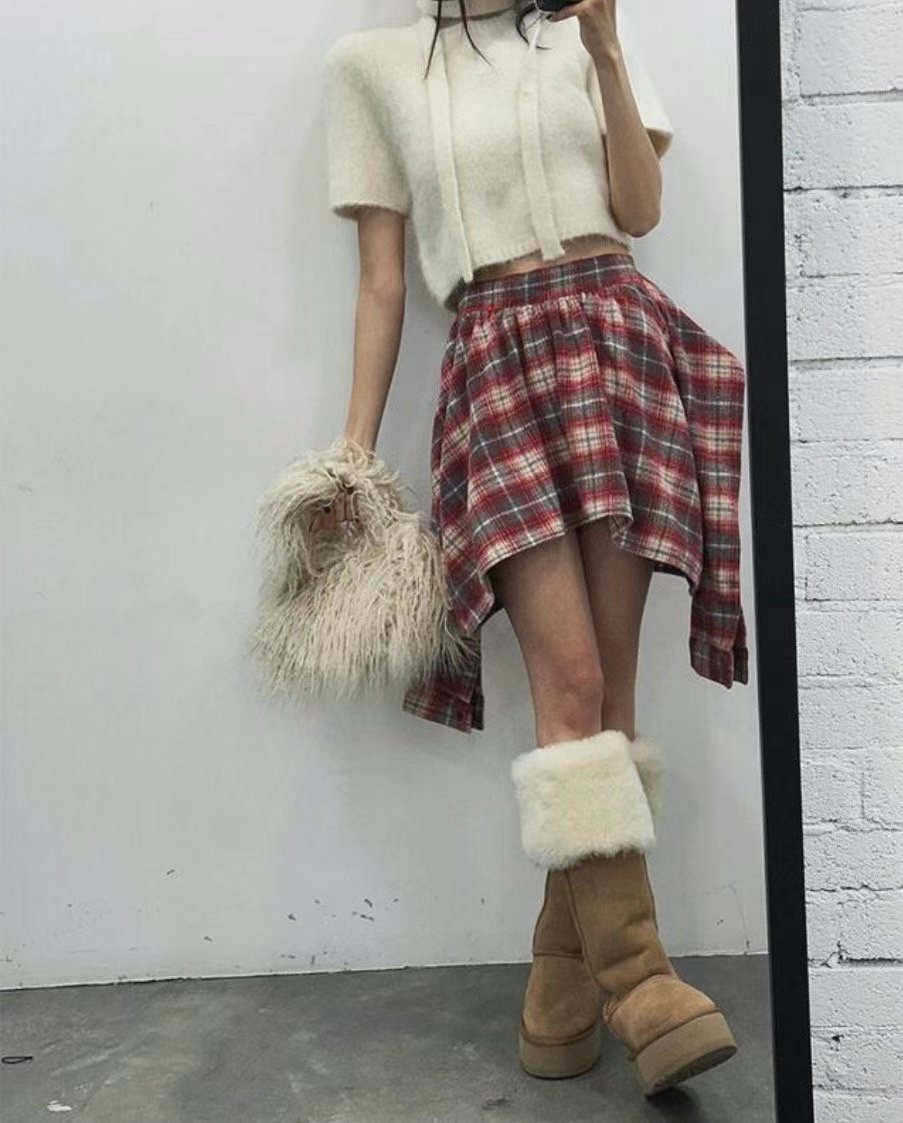 BLACK LINE韓國直郵女裝新品時尚熱賣休閑真品24秋冬裙褲格紋BLACK LINE裙褲