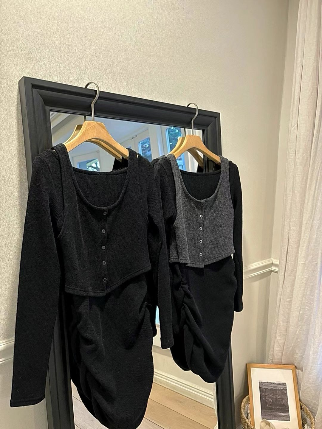 BLACK LINE韓國直郵東大門實拍女裝新品24秋冬人氣時尚連衣裙BLACK LINE連衣裙