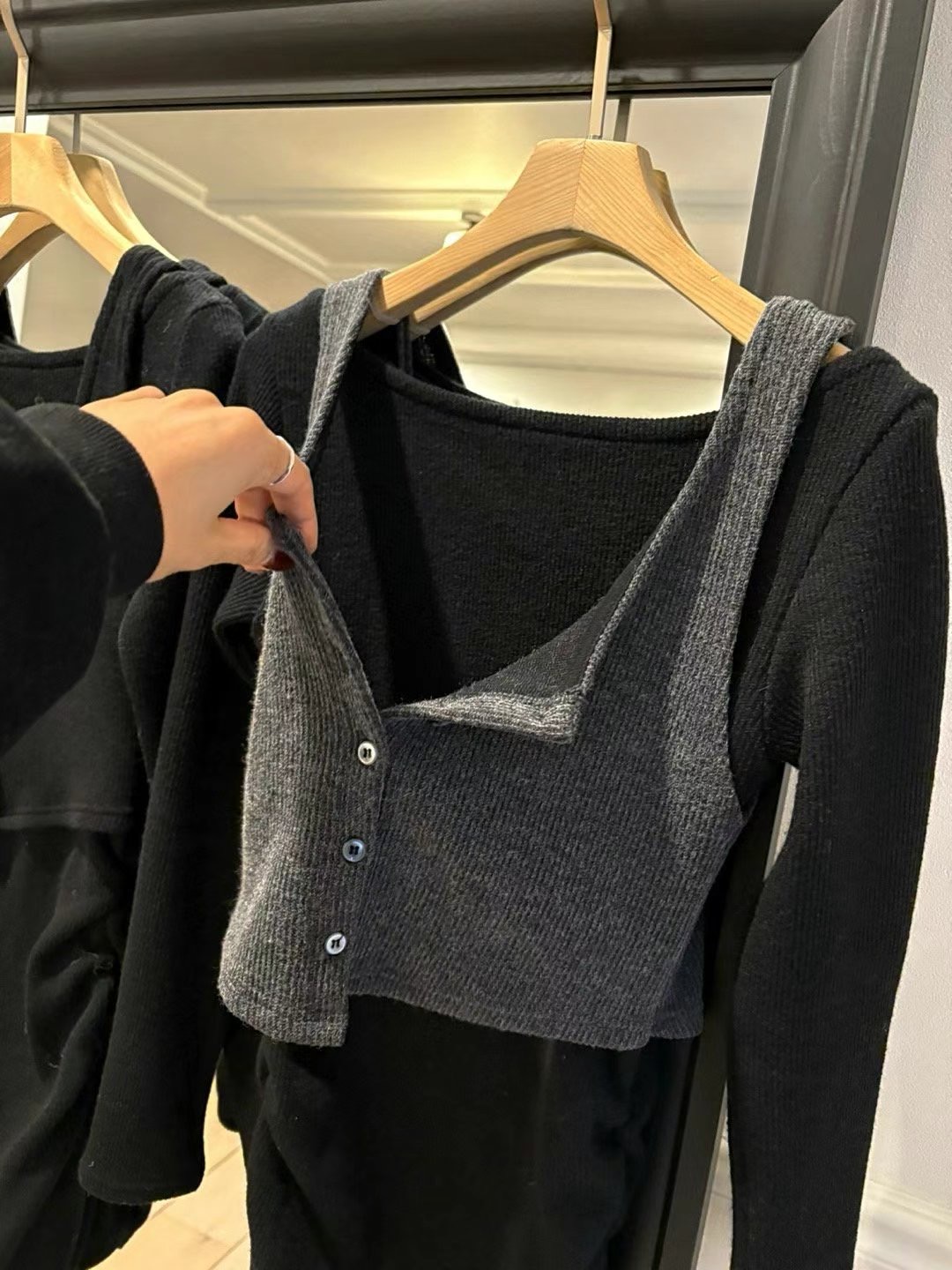 BLACK LINE韓國直郵東大門實拍女裝新品24秋冬人氣時尚連衣裙BLACK LINE連衣裙