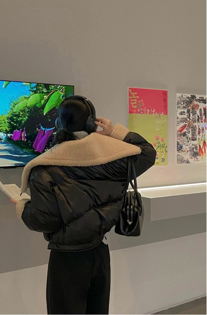 BLACK LINE韓國直郵東大門代購女裝新品職業真品熱賣短款棉服BLACK LINE短款棉服