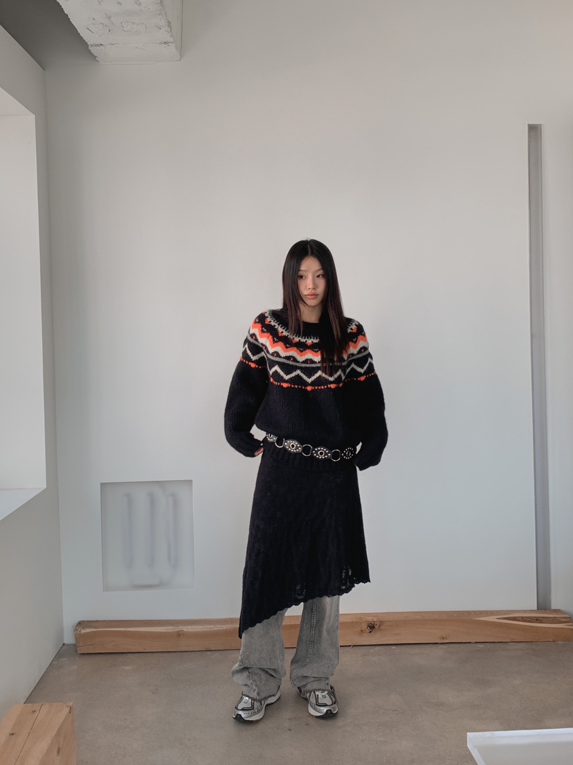 LESTITCH韓國直郵東大門實拍女裝新款24秋冬職業針織衫羊駝毛MENTOR針織衫