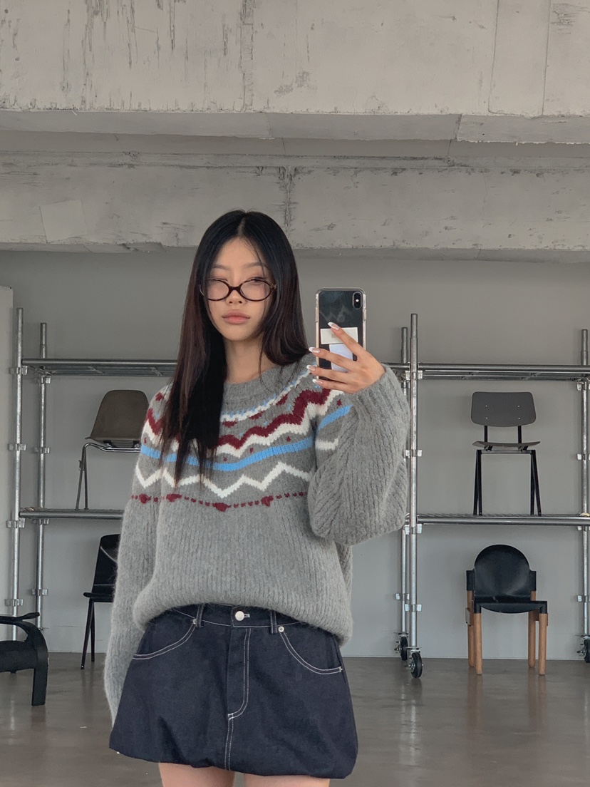 LESTITCH韓國直郵東大門實拍女裝新款24秋冬職業針織衫羊駝毛MENTOR針織衫