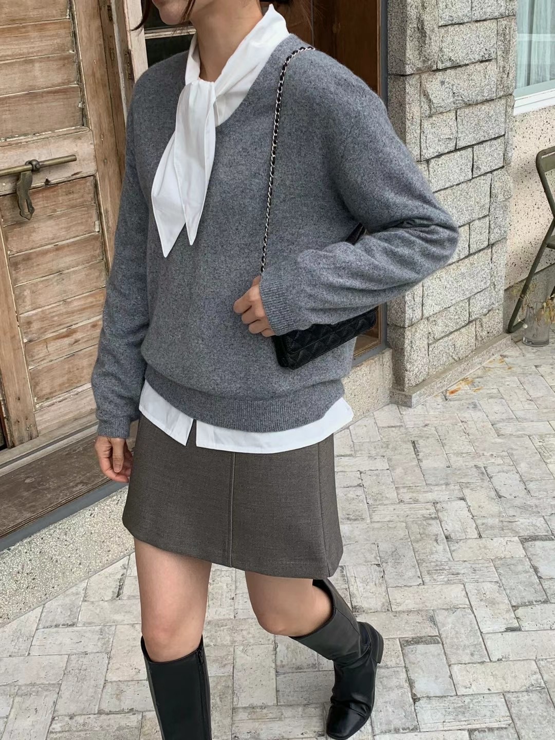 SOAF直郵韓國代購女裝新款真品24秋冬職業休閑人氣熱賣短裙SOAF短裙