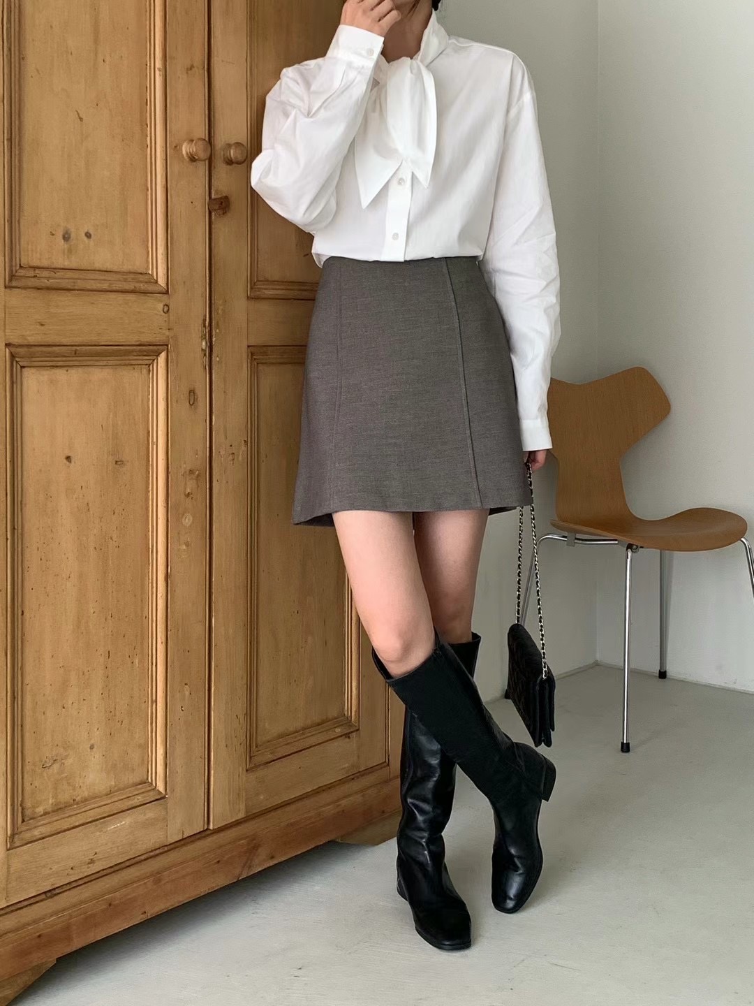 SOAF直郵韓國代購女裝新款真品24秋冬職業休閑人氣熱賣短裙SOAF短裙