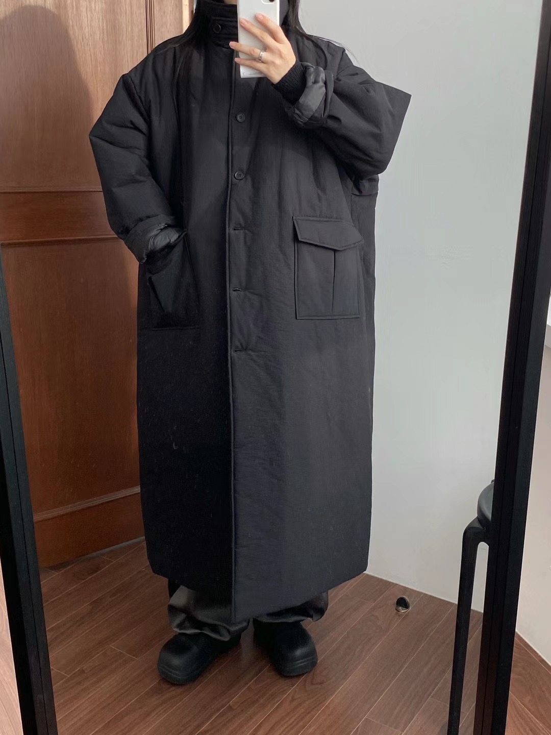 UNPLAN直郵韓國代購女裝新品休閑職業熱賣24秋冬長款棉服填充UNPLAN長款棉服圖色2