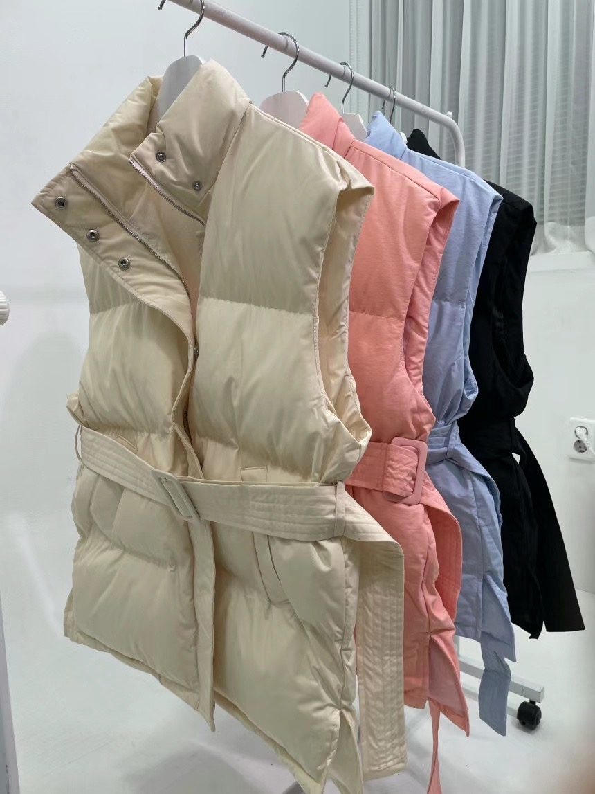 COTTONFACTORY韓國直郵東大門代購女裝新款時尚真品馬甲含腰帶COTTONFACTORY馬甲圖色3左三色