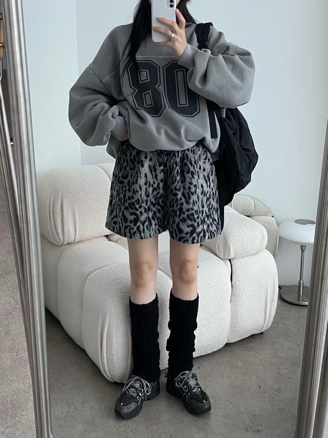 UNPLAN韓國直郵東大門實拍女裝新款時尚24秋冬熱賣短褲豹紋UNPLAN短褲圖色2