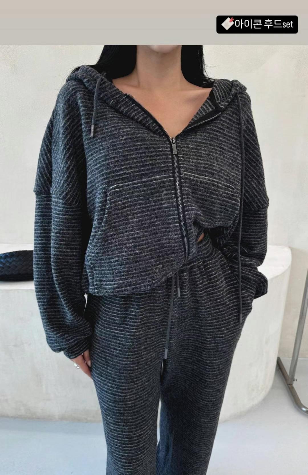 COZCAT韓國直郵東大門實拍女裝新款真品24秋冬休閑套裝拉絲COZCAT套裝