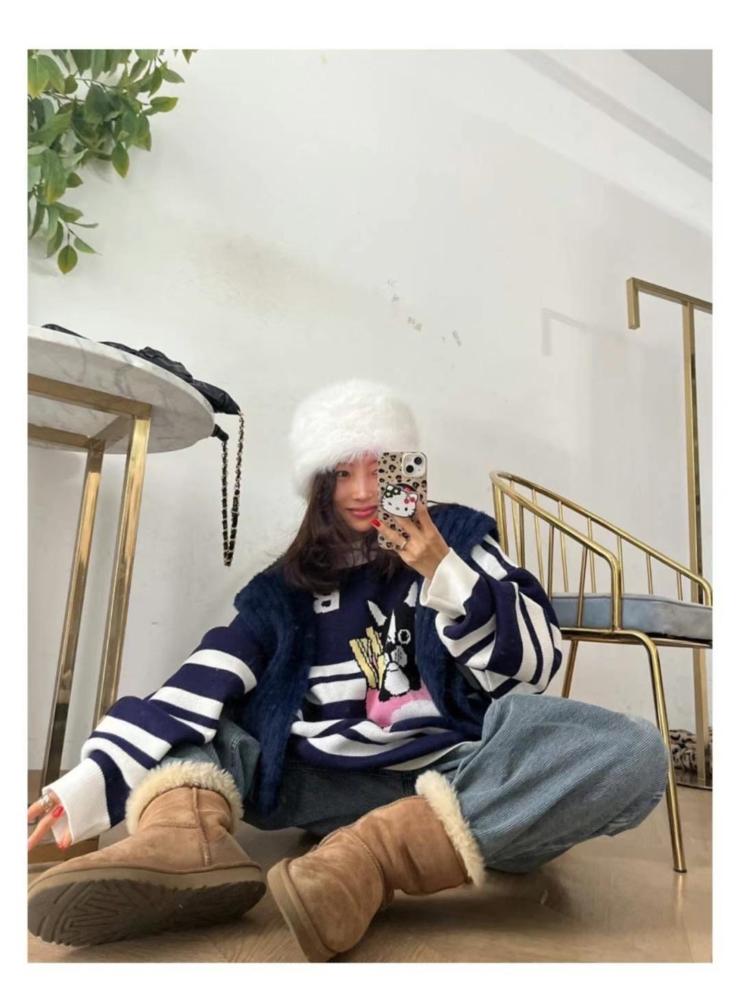COZCAT韓國直郵女裝新品真品熱賣24秋冬時尚職業休閑人氣毛衣COZCAT毛衣