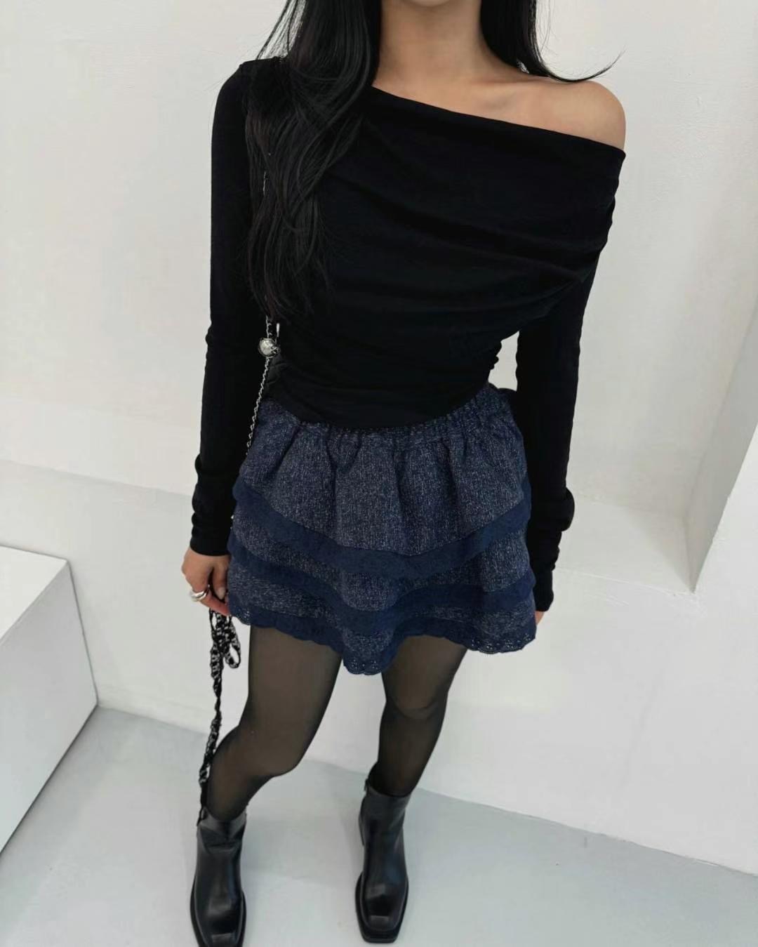 COZCAT韓國直郵東大門代購女裝新款時尚職業24秋冬人氣短裙COZCAT短裙
