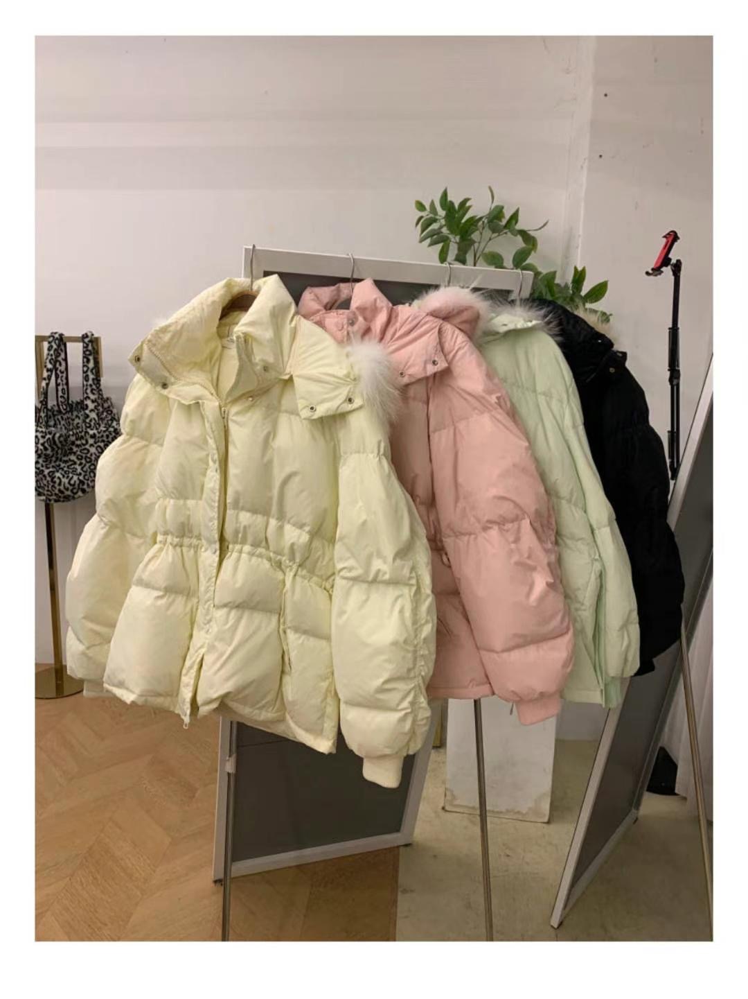 COZCAT韓國直郵東大門代購女裝新款時尚短款羽絨服毛皮填充絨COZCAT短款羽絨服圖色2左二色