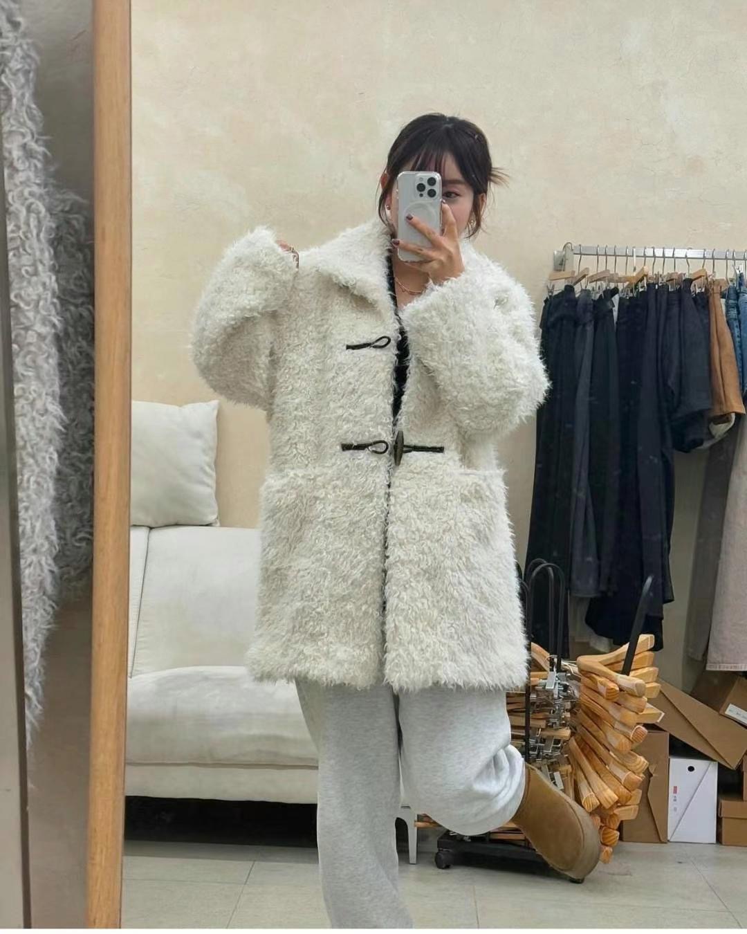 COZCAT韓國直郵女裝新款職業推薦休閑24秋冬熱賣真品夾克羊毛COZCAT夾克