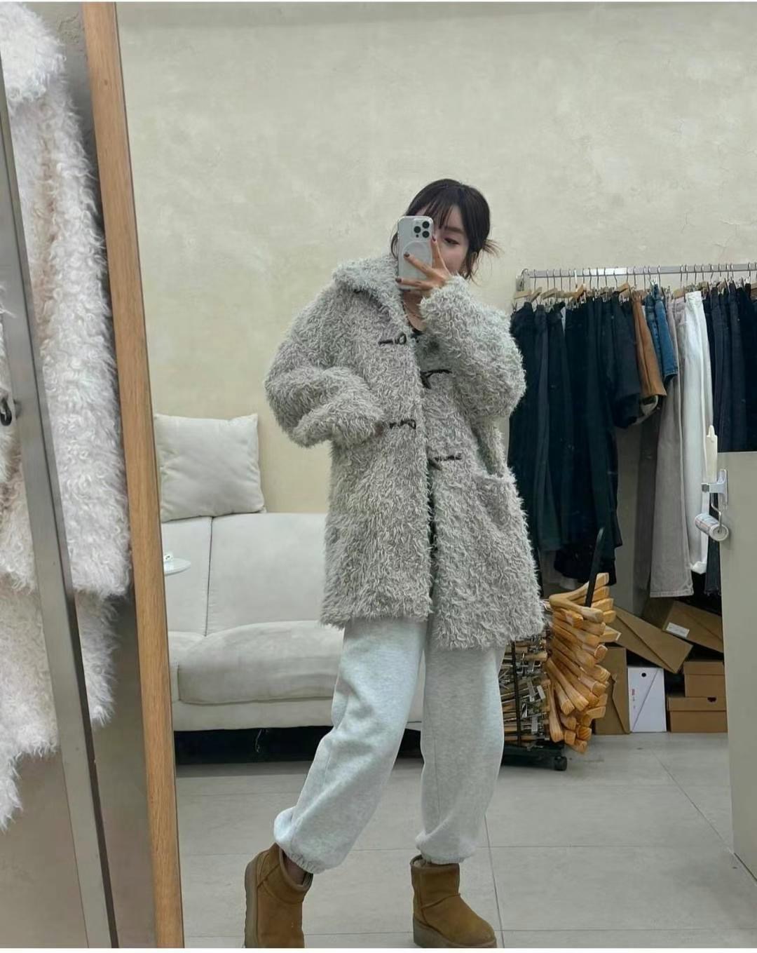 COZCAT韓國直郵女裝新款職業推薦休閑24秋冬熱賣真品夾克羊毛COZCAT夾克