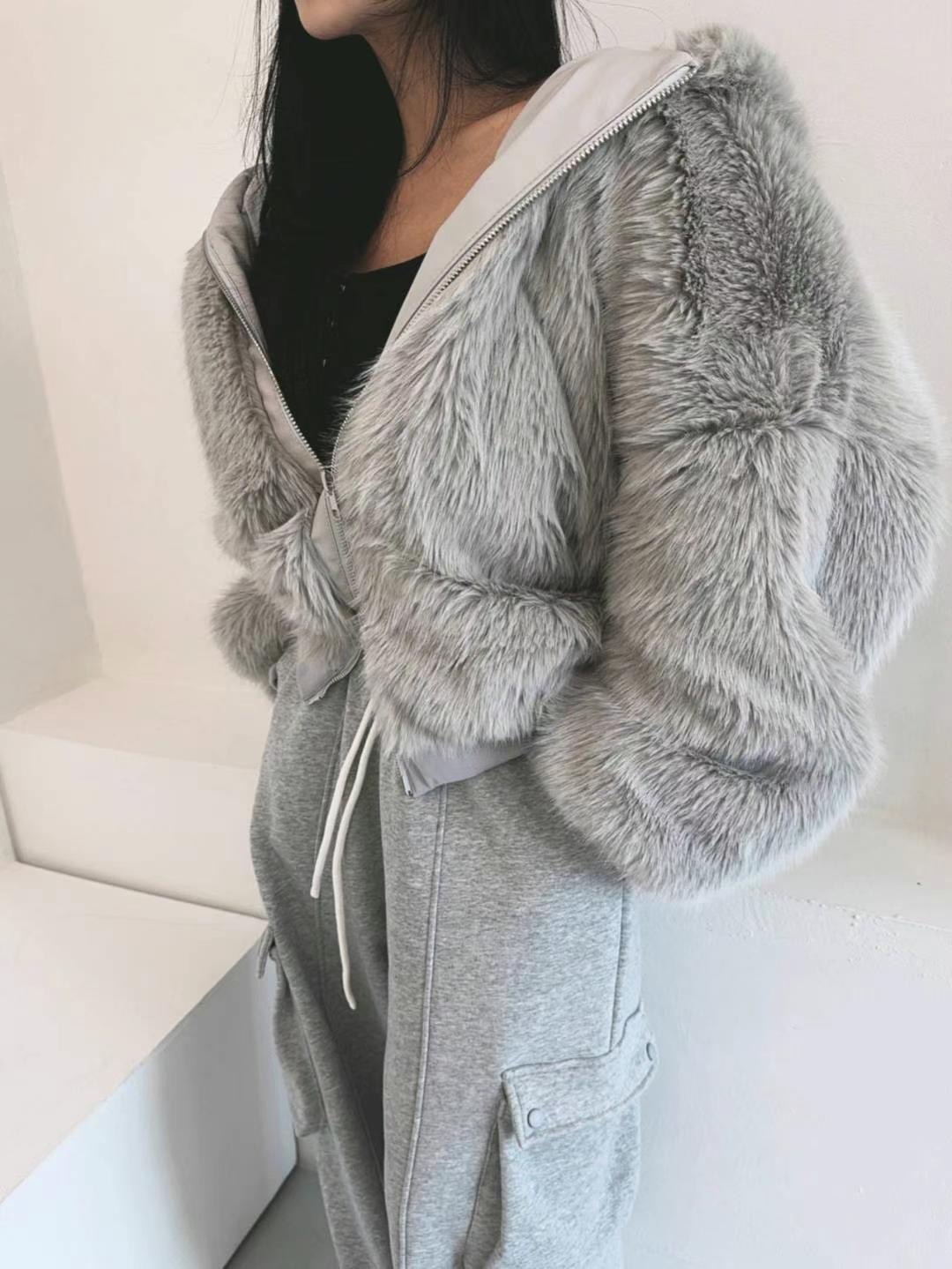 COZCAT韓國直郵東大門實拍女裝新款推薦人氣休閑夾克拉鏈連帽COZCAT夾克