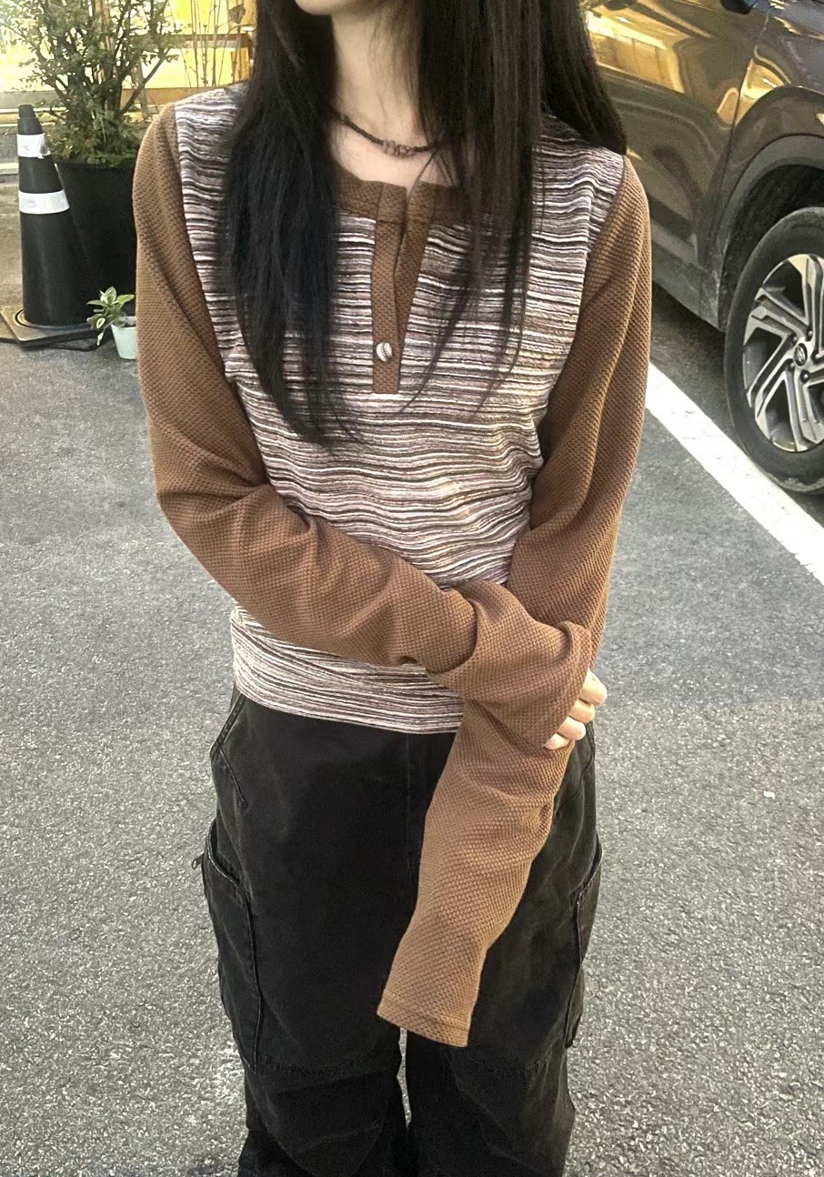 THELACREAM東大門直郵女裝新款真品時尚熱賣休閑24秋夏長袖T恤THELACREAM長袖T恤