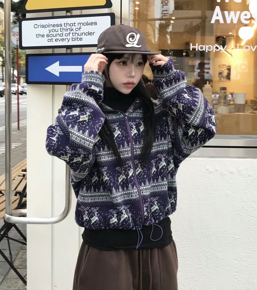 THELACREAM韓國直郵女裝新款熱賣24秋夏推薦休閑時尚夾克拉絨THELACREAM夾克圖色2