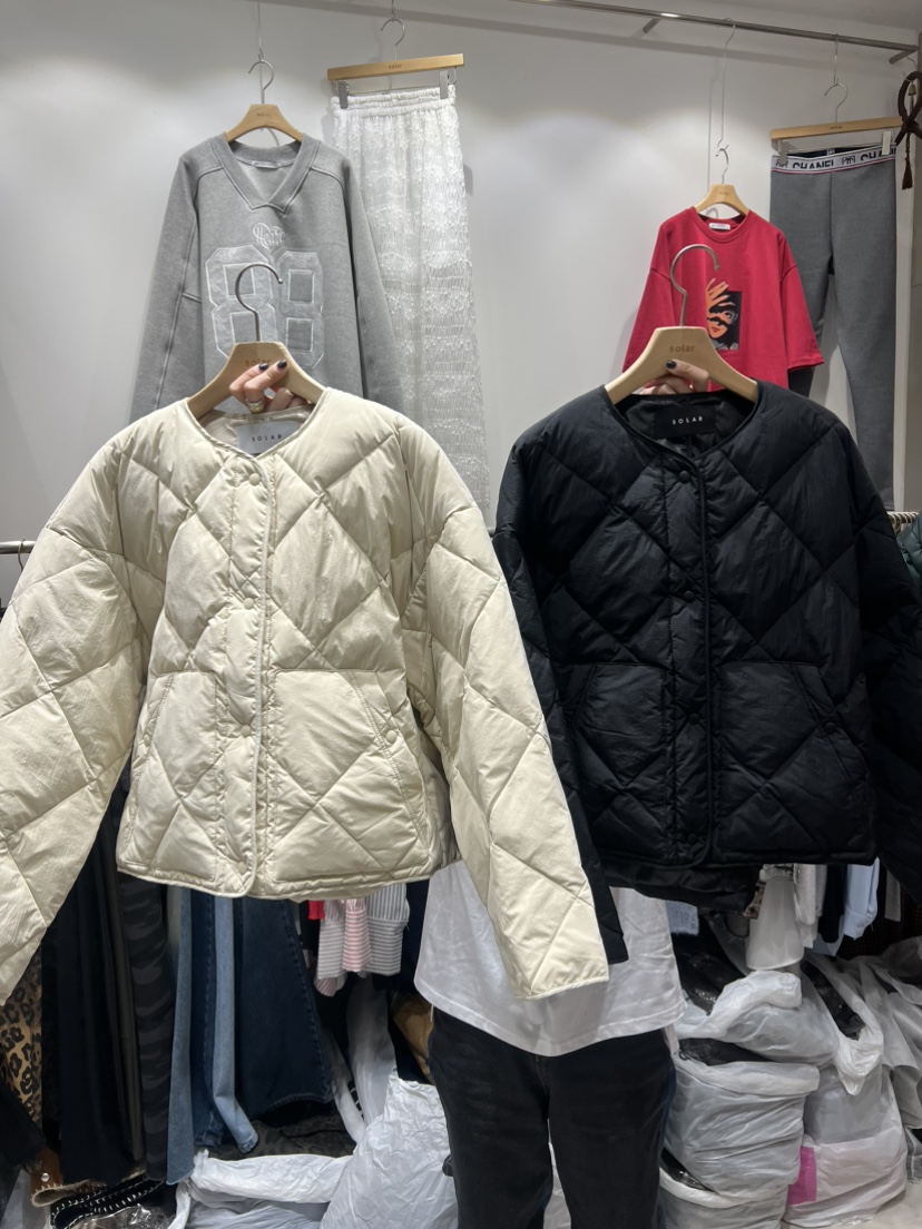 SOLAR韓國代購女士新款休閑時尚職業熱賣推薦短款棉服填充鵝SOLAR短款棉服