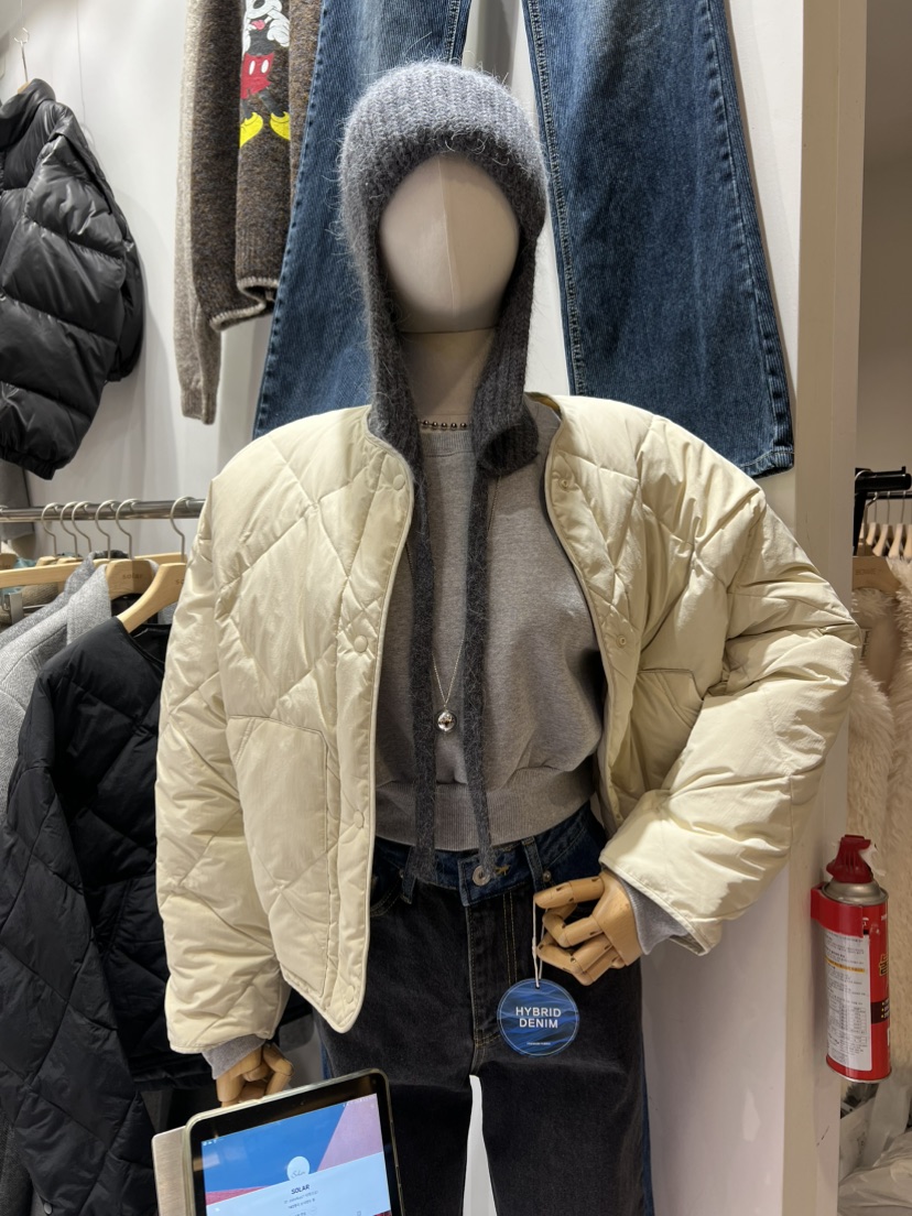 SOLAR韓國代購女士新款休閑時尚職業熱賣推薦短款棉服填充鵝SOLAR短款棉服