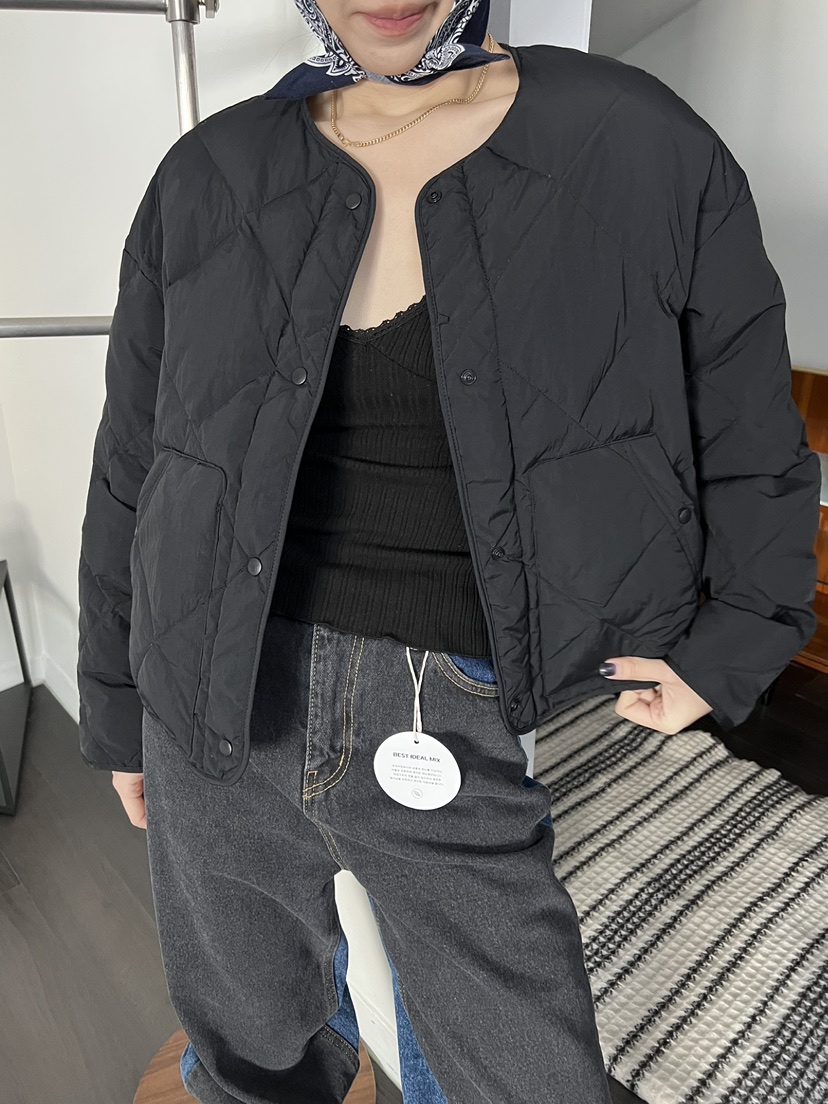 SOLAR韓國代購女士新款休閑時尚職業熱賣推薦短款棉服填充鵝SOLAR短款棉服