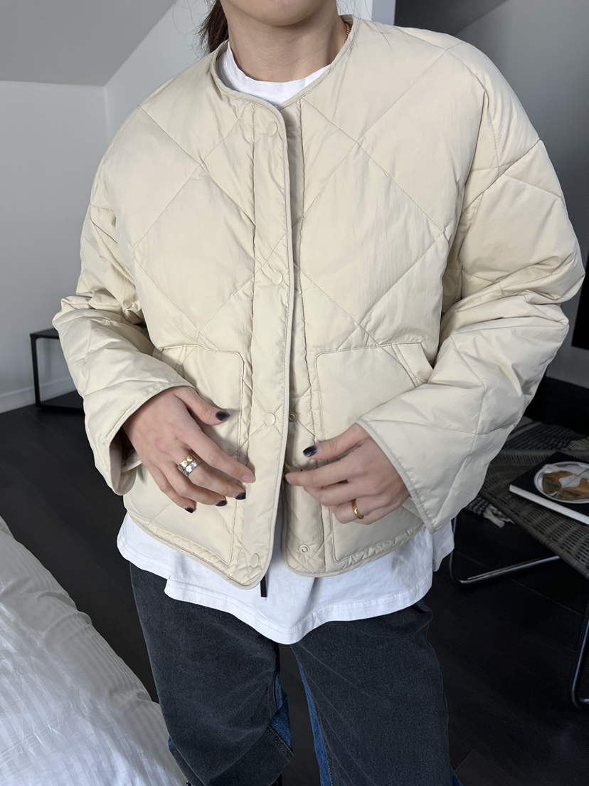 SOLAR韓國代購女士新款休閑時尚職業熱賣推薦短款棉服填充鵝SOLAR短款棉服