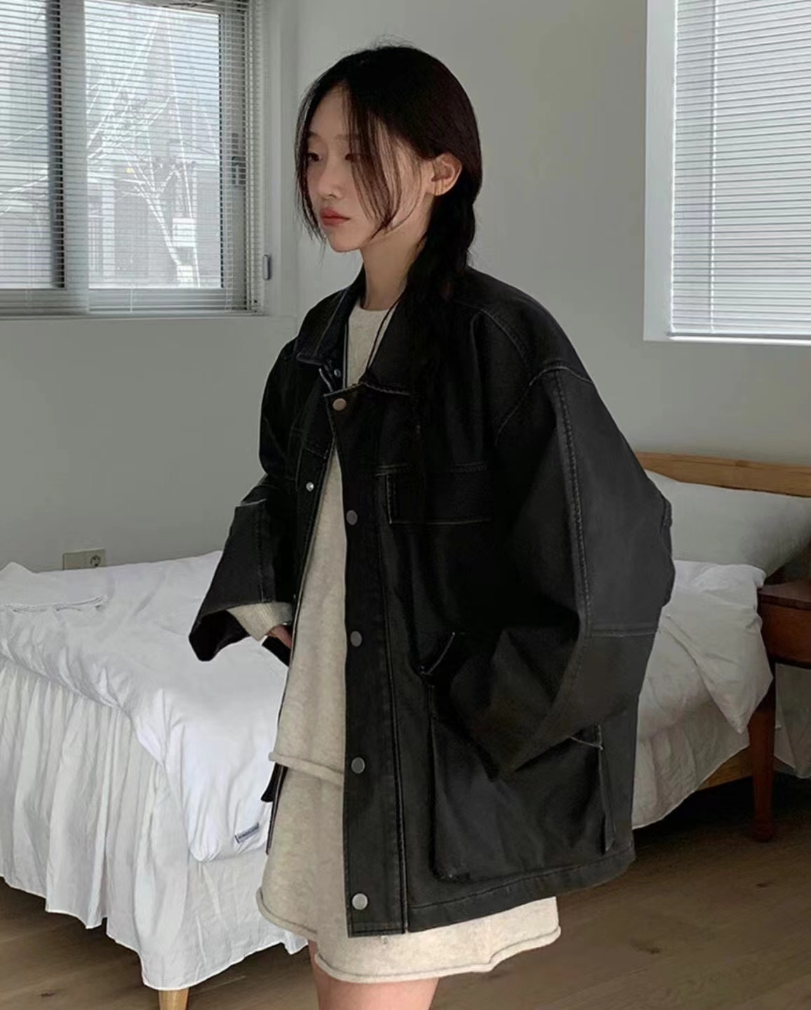 HAY東大門代購女裝新款真品時尚推薦休閑職業夾克含腰帶口袋HAY夾克