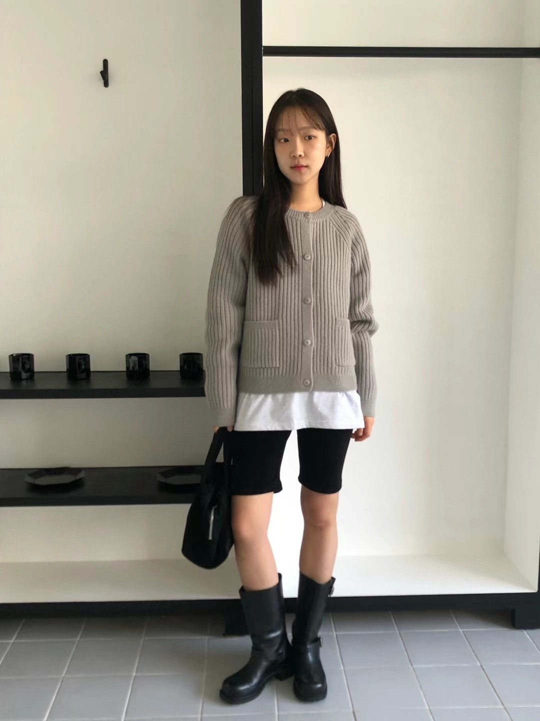 CLOSER韓國直郵女裝新款推薦人氣熱賣24秋夏針織衫口袋開衫羅紋CLOSER針織衫