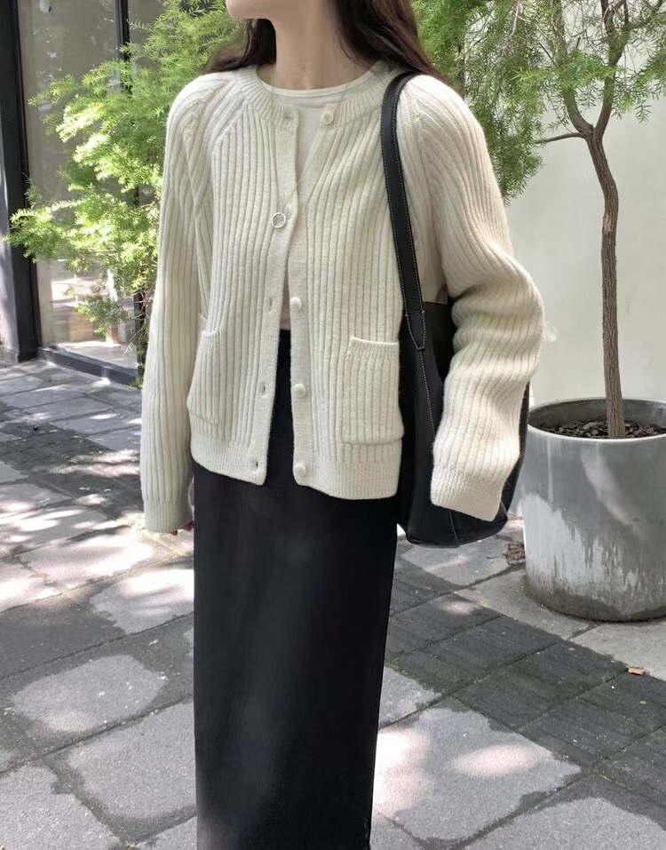 CLOSER韓國直郵女裝新款推薦人氣熱賣24秋夏針織衫口袋開衫羅紋CLOSER針織衫