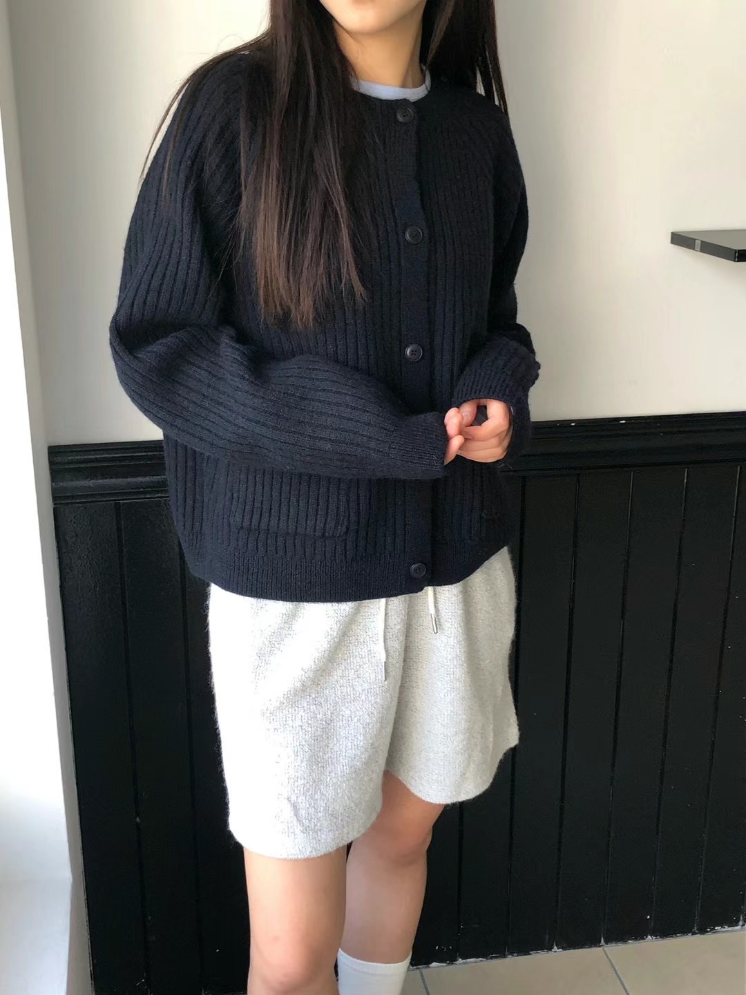 CLOSER韓國直郵女裝新款推薦人氣熱賣24秋夏針織衫口袋開衫羅紋CLOSER針織衫圖色3