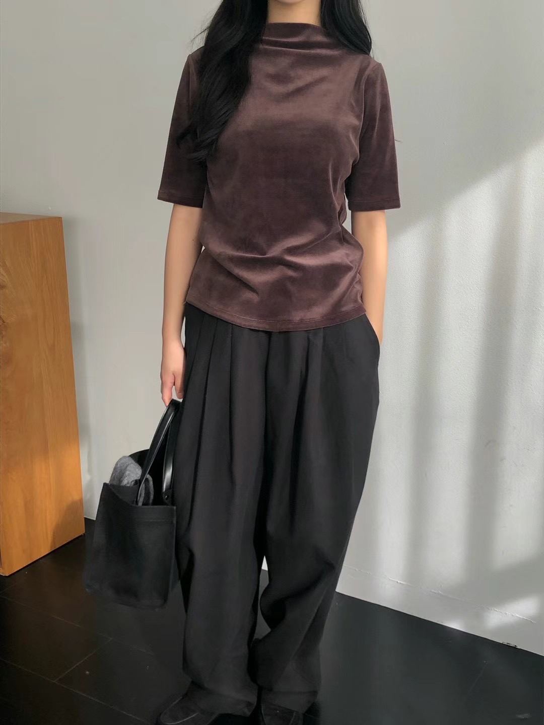 CLOSER東大門直郵女士新品熱賣人氣真品職業推薦時尚T恤天鵝絨CLOSERT恤圖色2