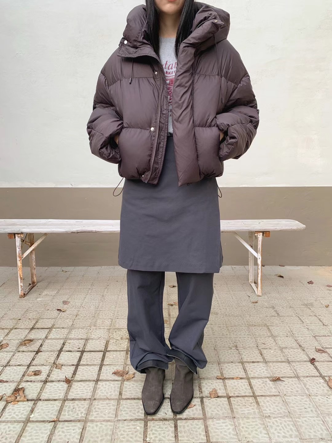 OWL韓國代購女士新品人氣職業推薦休閑時尚真品24秋夏短款棉服鴨OWL短款棉服