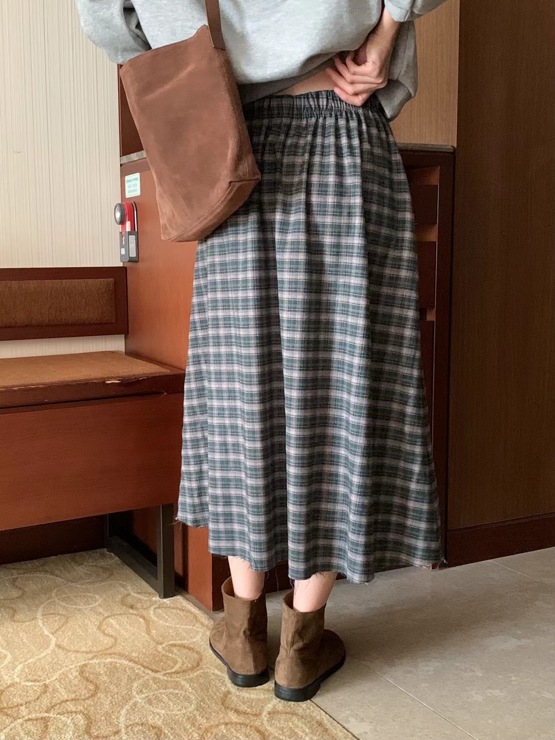WANDERLUST韓國直郵東大門實拍女裝新款24秋冬職業休閑長裙WANDERLUST長裙