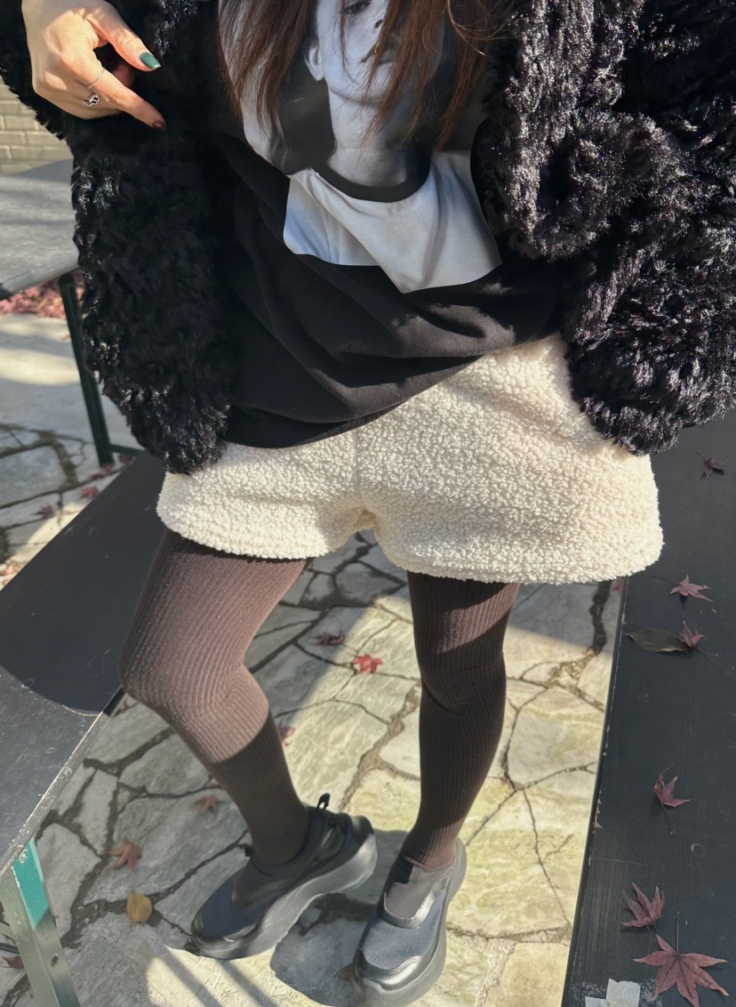 BYRING直郵韓國代購女裝新款休閑時尚推薦人氣職業短褲拉絨BYRING短褲圖色2