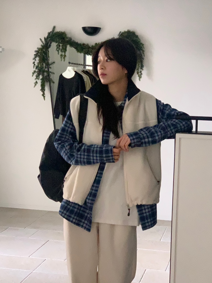 BAKING POWDER韓國直郵女裝新品人氣真品時尚休閑馬甲羊毛BAKING POWDER馬甲
