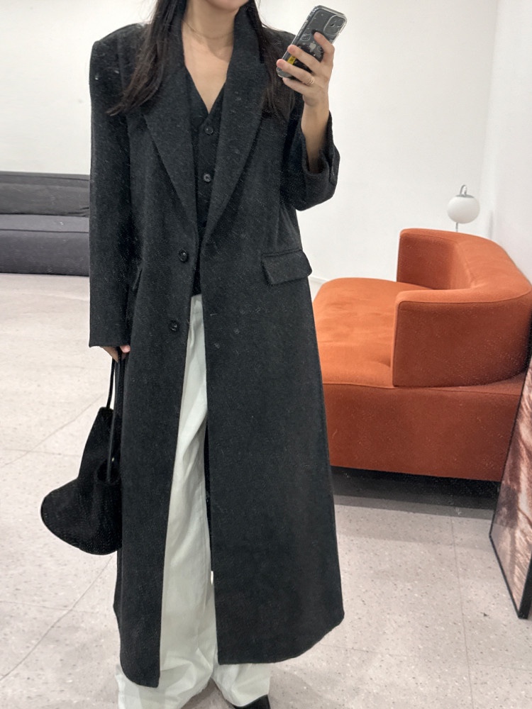 BONHEUR直郵韓國代購女裝新品推薦職業真品人氣中長款大衣手工BONHEUR-2件起中長款大衣