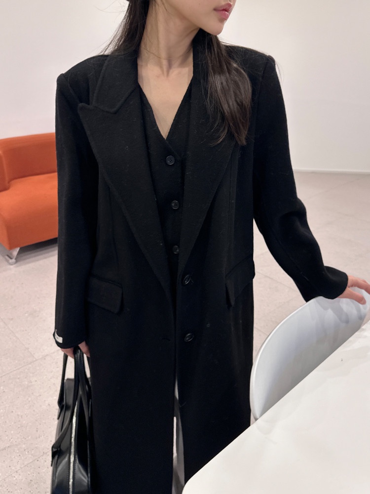 BONHEUR直郵韓國代購女裝新品推薦職業真品人氣中長款大衣手工BONHEUR-2件起中長款大衣