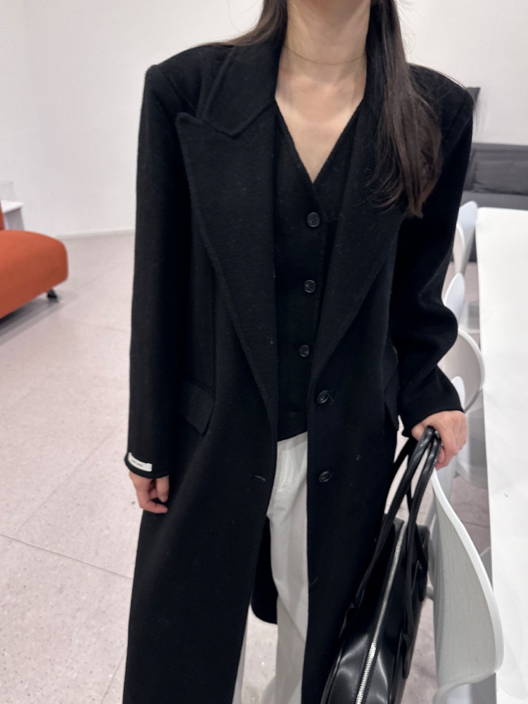 BONHEUR直郵韓國代購女裝新品推薦職業真品人氣中長款大衣手工BONHEUR-2件起中長款大衣