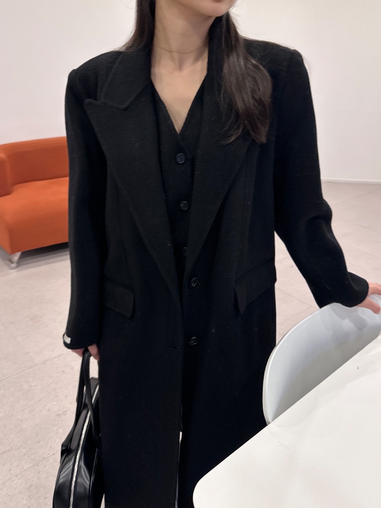 BONHEUR直郵韓國代購女裝新品推薦職業真品人氣中長款大衣手工BONHEUR-2件起中長款大衣