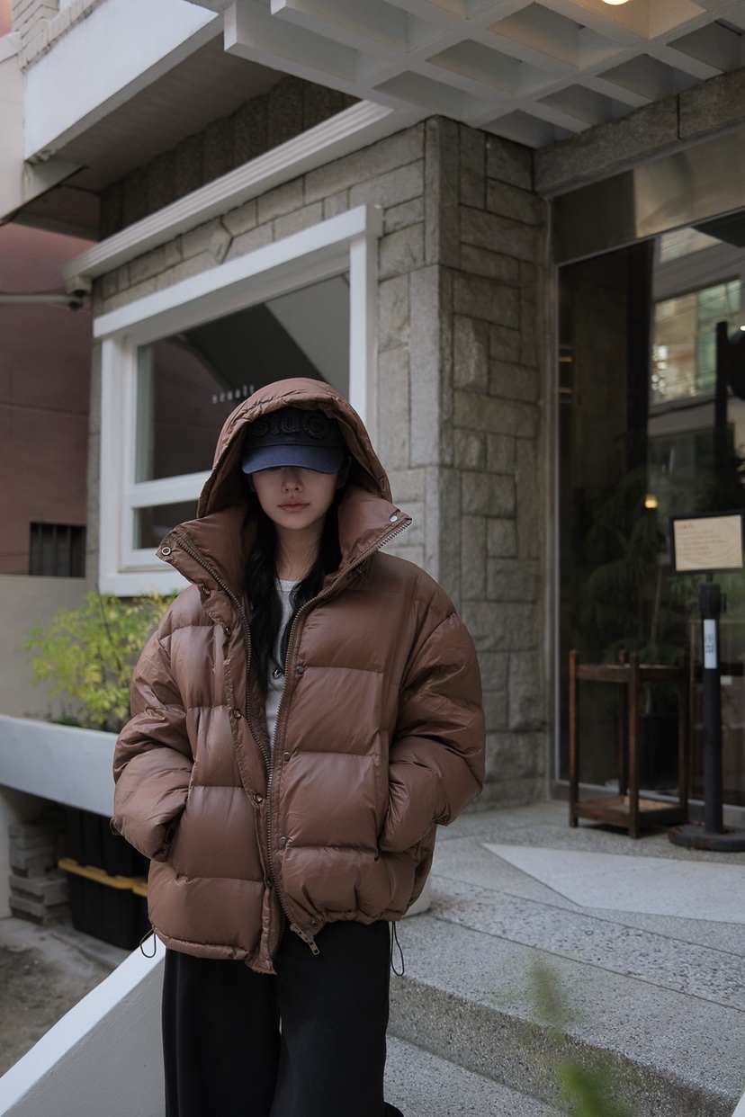BONHEUR直郵韓國代購女裝新品24秋冬休閑短款羽絨服填充鴨絨BONHEUR-2件起短款羽絨服